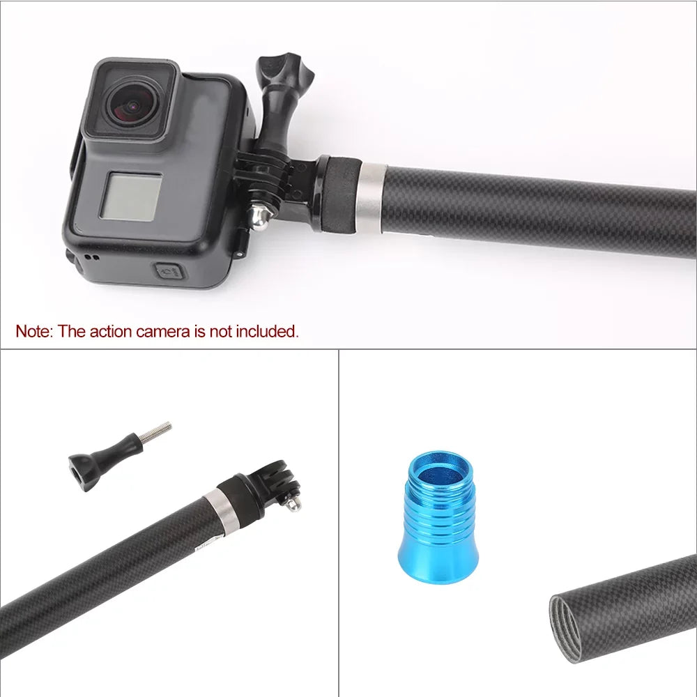 Telesin 2.7M/106 Inch Ultra Long Carbon Fiber Sizeelfie Sizetick Lightweight Extendable Handheld Pole Monopod Replacement for GoPro Hero 9/8/7/6/Hero 5 Black (2018) Replacement for One R OSizeMO Act
