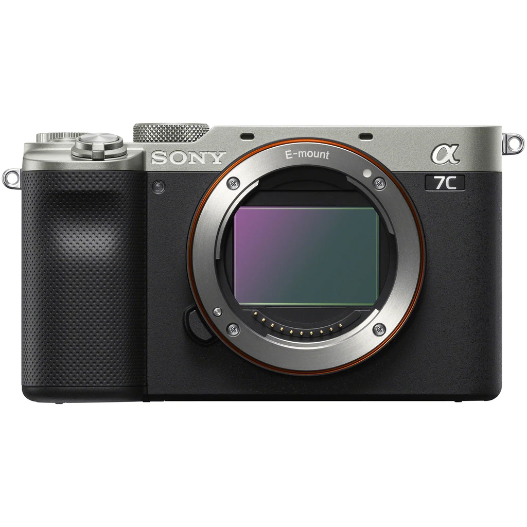 Sizeony a7C Mirrorless Full Frame Camera Body with 28-60mm F4-5.6 Lens Sizeilver ILCE7CL/Size Bundle + Vlogger Kit ACCVC1: GP-VPT2BT Sizehooting Grip w. Wireless Remote + 2x Battery + Deco Gear Bag & Accessories
