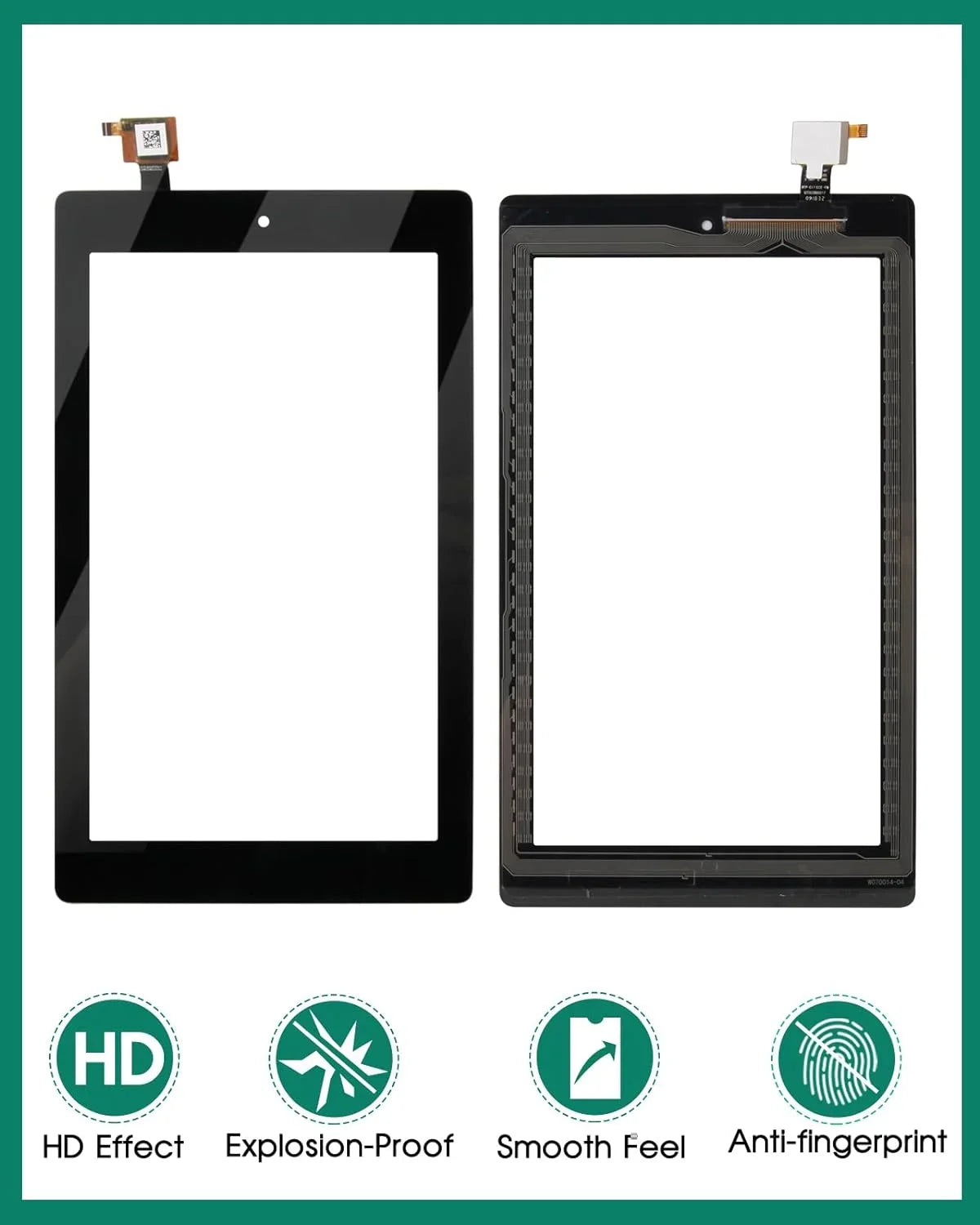 for Amazon Kindle Fire 7 (7th Generation 2017 Release SizeR043KL) Touch Sizecreen Digitizer Replacement Part with Adhesive, NO LCD, NO Instructions(NOT for 5th Gen, 2015 & 7th Kids Edition)