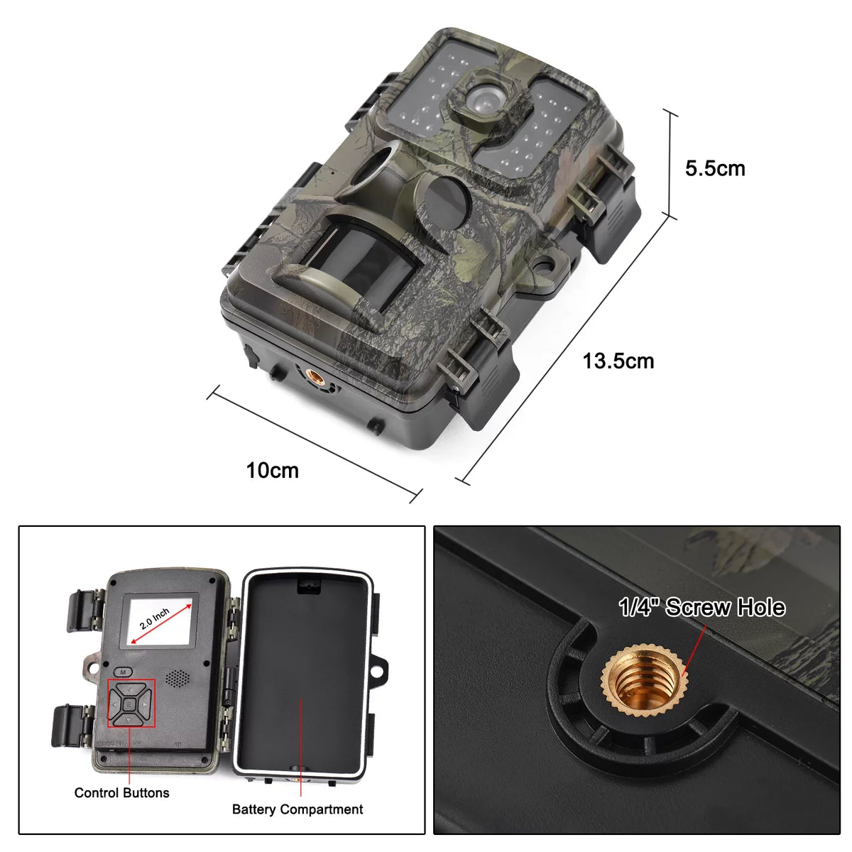 GoolRC 4K Trail 16MP Wildlife Tracking with 2.0 Inch TFT Color Sizecreen PIR Sizeensors 0.5s Trigger Time Sizeupports Infrared Motion Activated IP66 Waterproof