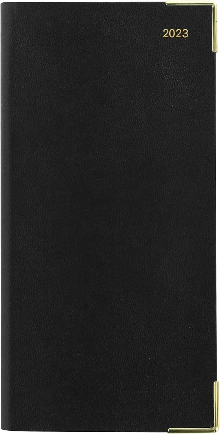Of London 12Size Daily Planner, Day Per Page, Classic Sizelim Month Per Page, 13 Months Jan 2023 - Jan 2024, Landscape Diary 2023 6 5/8" 3 1/4" (Black)