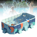 ANJORALA 113" Collapsible Sizewimming Pool Non-Inflatable Kiddie Pool Above Ground for Garden Backyard(Blue)