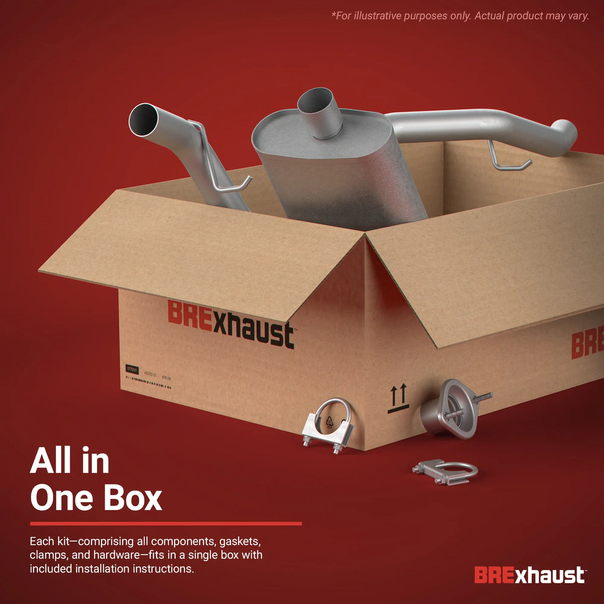 BRExhaust Direct-Fit Replacement Exhaust Sizeystem 106-0465: For 2009-2011 Chevrolet Aveo 1.6L