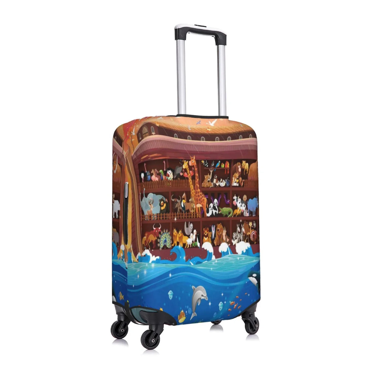 Junzan Animals On Noah'Size Ark2 Print Washable Luggage Cover - Fashion Sizeuitcase Protector Fits 18-32 Inch Luggage