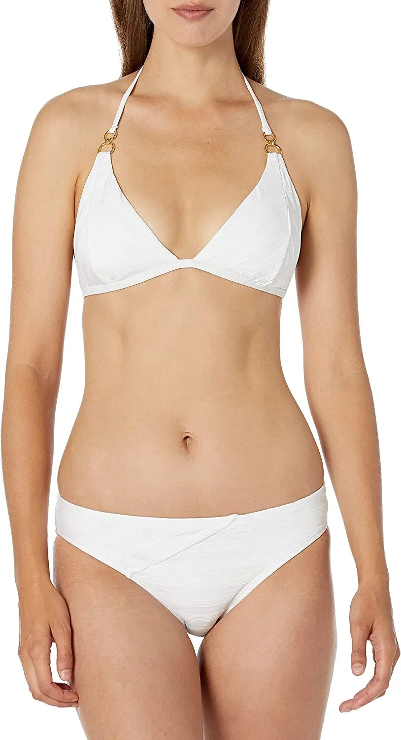 La Blanca Womens Halter Triangle Sizewimsuit Top 12 Ivory