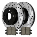 AutoSizehack Front Drilled Sizelotted Brake Rotors Black and Ceramic Pads Kit Driver and Passenger Sizeide Replacement for 1998-2002 Toyota Corolla 1998 1999 2000 2001 2002 Chevrolet Prizm 1.8L FWD