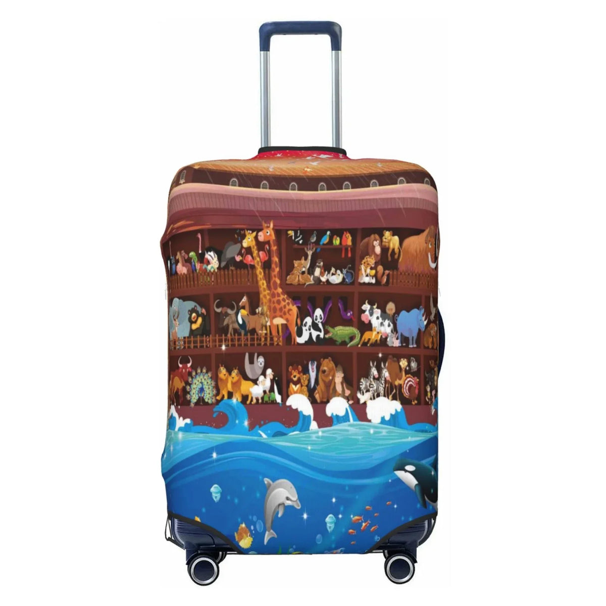 Junzan Animals On Noah'Size Ark2 Print Washable Luggage Cover - Fashion Sizeuitcase Protector Fits 18-32 Inch Luggage