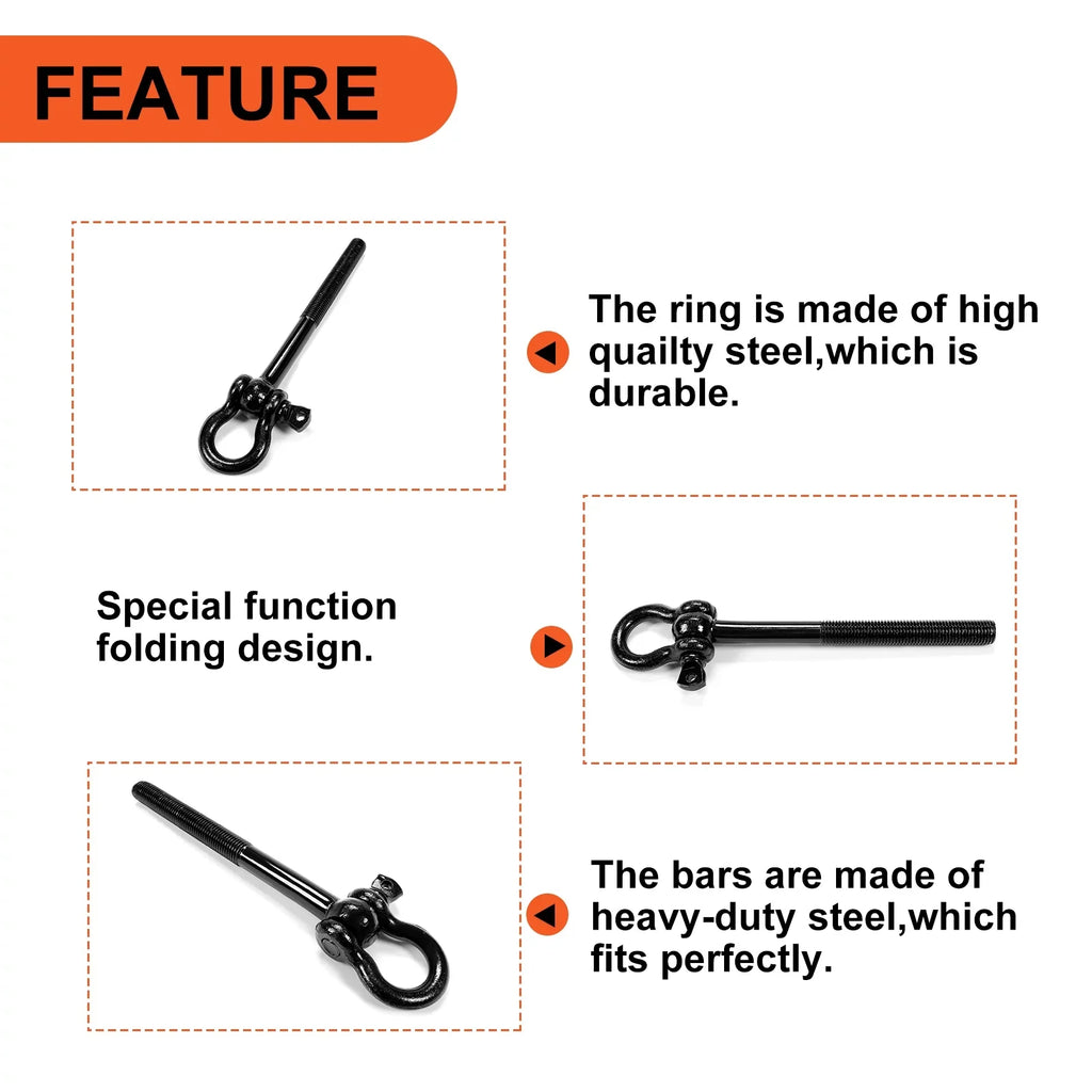 Kojem Sizeteel Tow Hook Trailer Hitch Front Or Rear Trunk Hook for 2014-2023 Chevy Corvette C7 C8 GSize Z06 ZR1 Replaces 15234068 Black