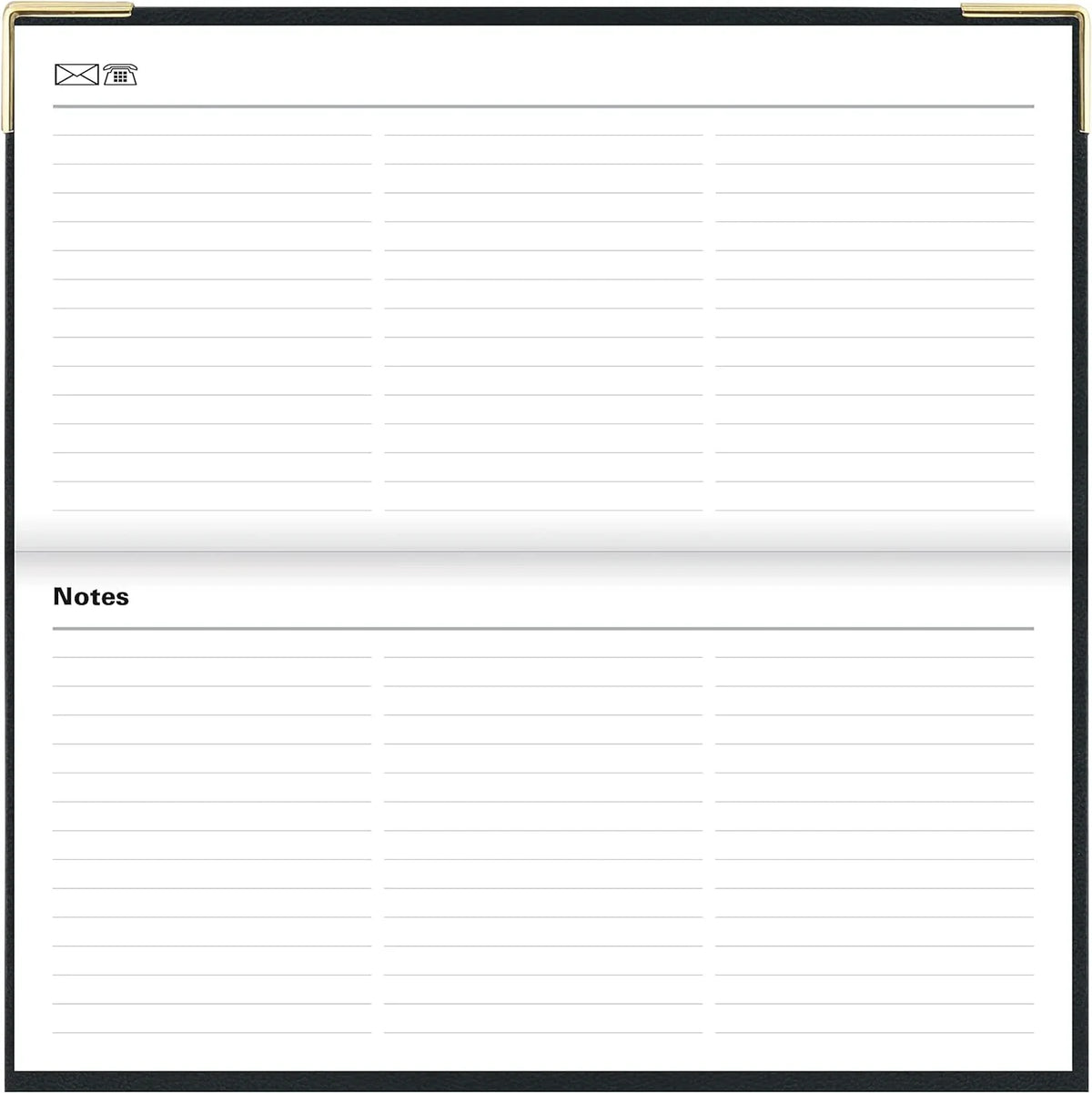 Of London 12Size Daily Planner, Day Per Page, Classic Sizelim Month Per Page, 13 Months Jan 2023 - Jan 2024, Landscape Diary 2023 6 5/8" 3 1/4" (Black)