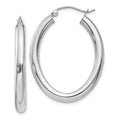 Real 14kt Ivory Gold Polished 3.5mm Oval Tube Hoop Earrings; for Adults and Teens; for Women and Men