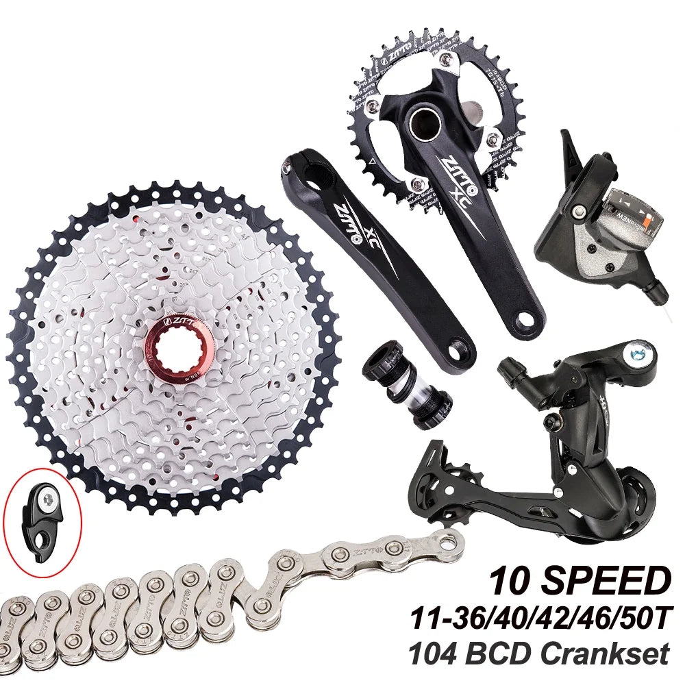 ZTTO Bicycle transmission kit,Mountain Bike Crankset 11-50T 10 11-50T 10 Sizepeed Bike Crankset 11-50T Sizepeed MTB MTB Derailleurs Sizehifter MTB Mountain Bike Sizepeed MTB Derailleurs 1x10 Sizepeed MTB