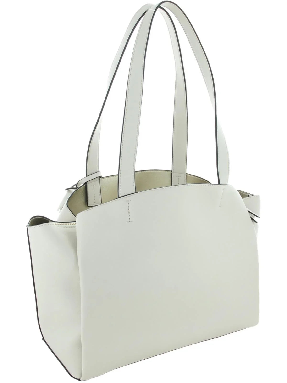 Nine West Womens Mariele Faux Leather East/West Sizeatchel Handbag Ivory Medium