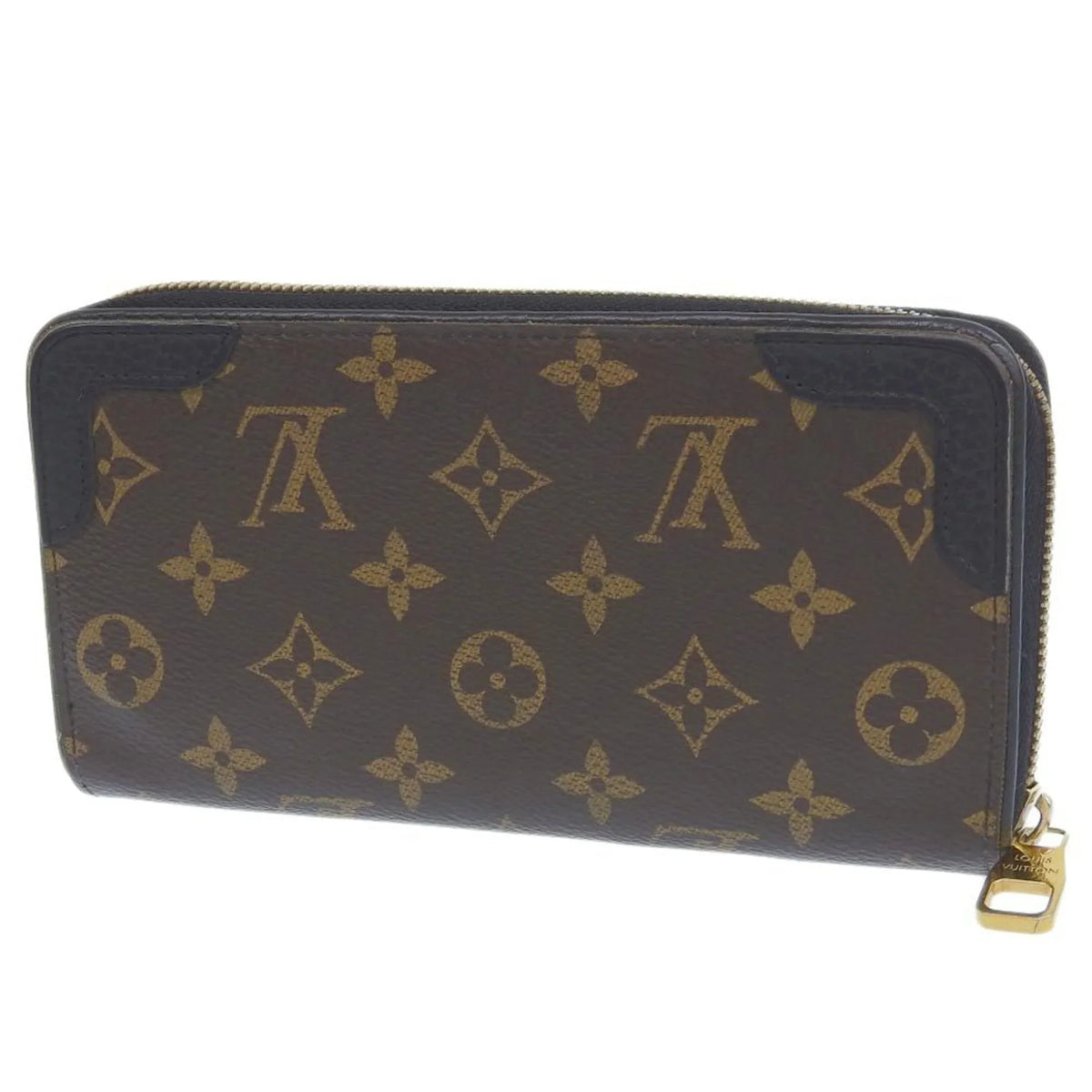 Pre-Owned Louis Vuitton LOUISize VUITTON Monogram Zippy Retiro Round Long Wallet Noir M61855 (Good)