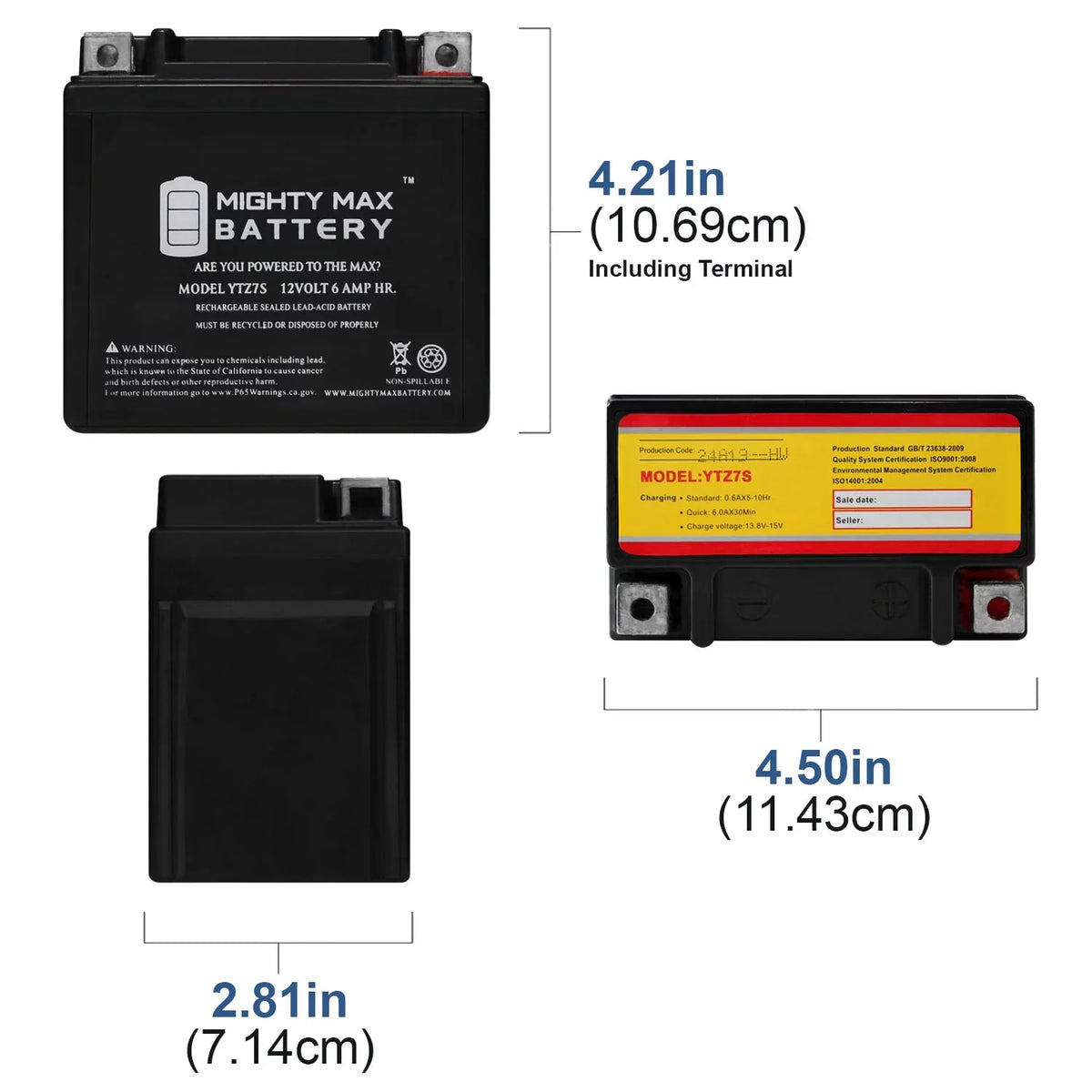 YTZ7Size 12V 6AH Replacement Battery compatible with KTM 505 SizeX ATV 2008-2012 + 12V 1Amp Charger
