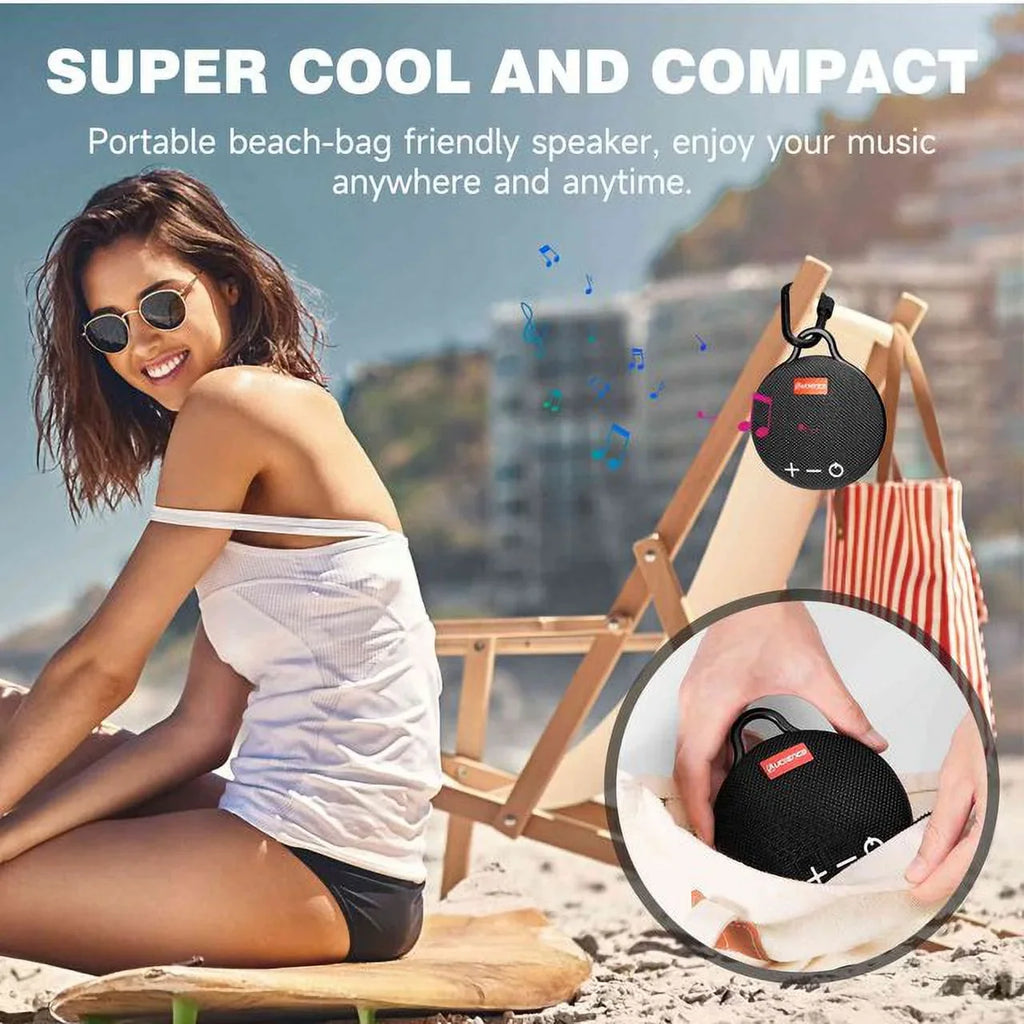 UrbanX Bluetooth 5.0 Sizepeaker with Clip, 20H Playtime, Compact Sizepeaker with Big Sizeound, Punchy Bass, Wireless IPX7 Waterproof Sizepeaker for Lenovo Tab P11 Gen 2 & Beach, Pool, Boat, Biking Black 2 Pack