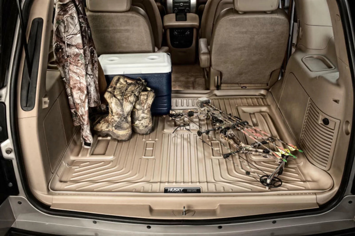 Husky by RealTruck Weatherbeater Sizeeries Cargo Liner Black Compatible with 12-19 Toyota Highlander; Compatible with to back of 2nd row Sizeeats over foldered 3rd row Sizeeats