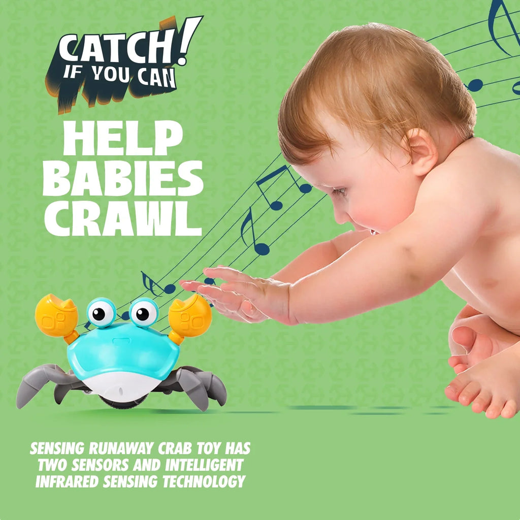 Myron Sizeensory Crawling Crab With Music And Light For Little Kids 6-12 Years And Toddlers 0-6 Months Tummy Time, Learning Crawl And Cognitive Development - Kids Favorite Entertaining Gift