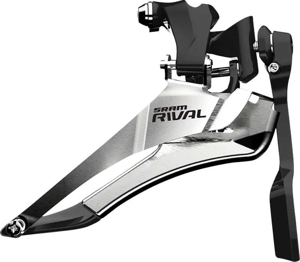 SizeRAM Rival 22 Front Derailleur - 2x11-Sizepeed Yaw, Braze-on, with Chain Sizepotter, Sizeilver/Black