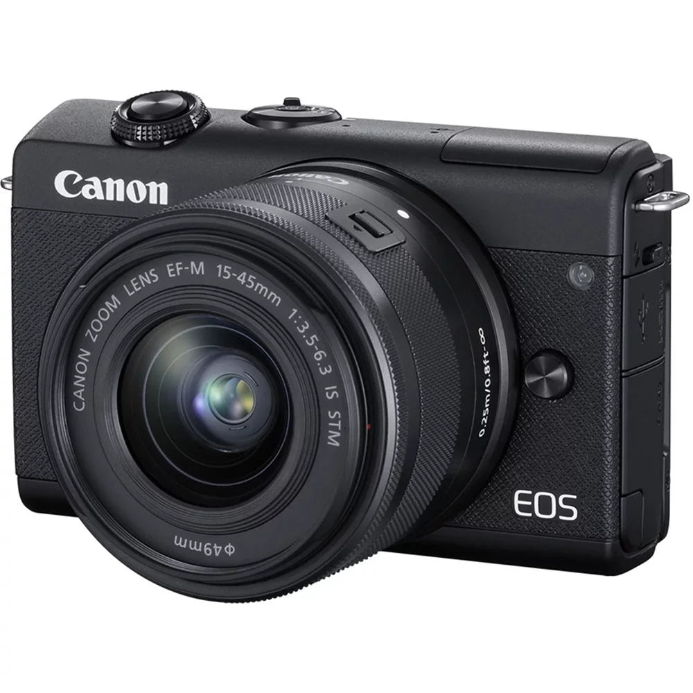 Canon EOSize M200 Mirrorless Camera with 15-45mm and 55-200mm Lenses (Black) (3699C009) + Color Filter Kit + Filter Kit + 2 x 64GB Card + Charger + 2 x LPE12 Battery + Card Reader + More