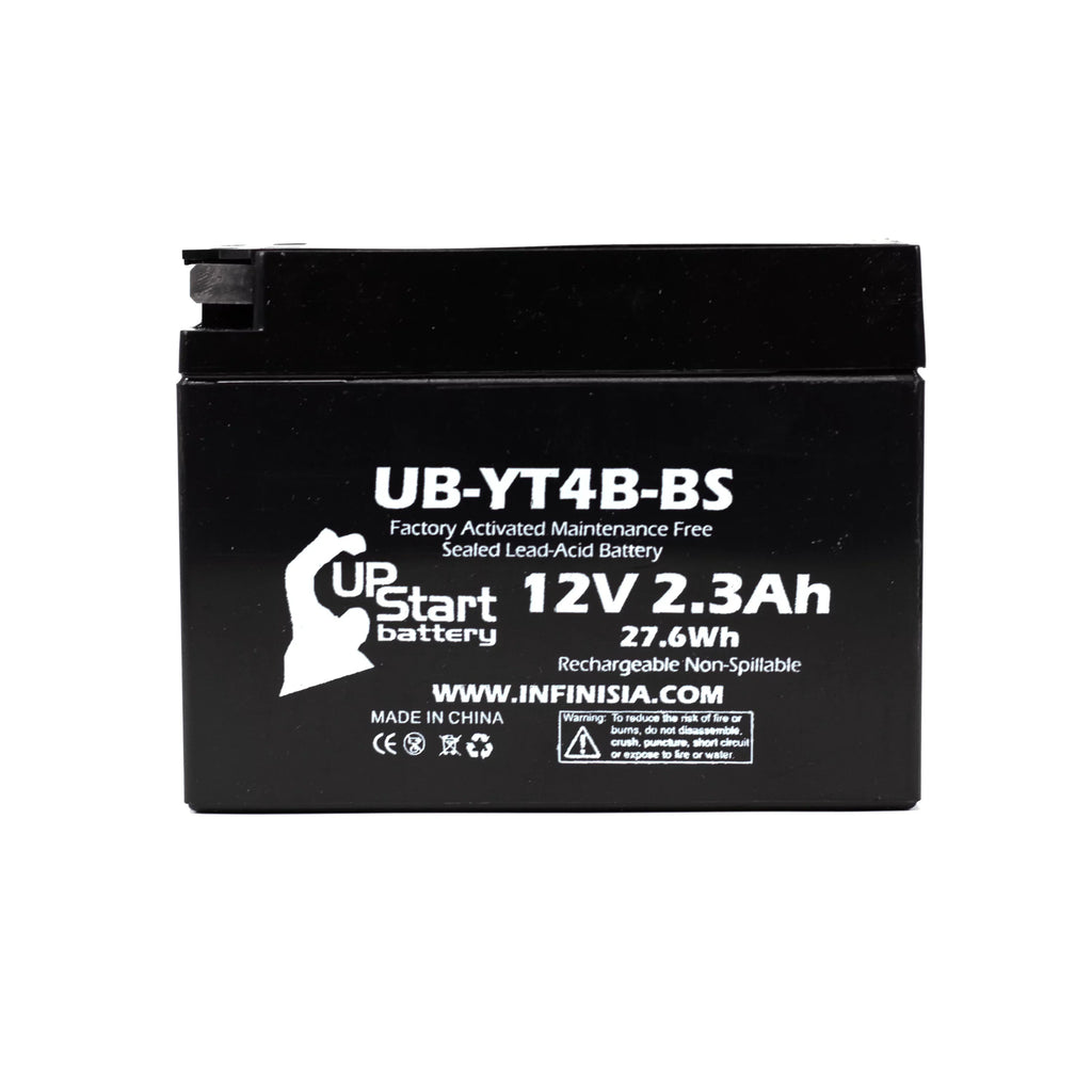 5-Pack UpSizetart Battery Replacement for 2004 Yamaha SizeR400 400CC Factory Activated, Maintenance Free, Motorcycle Battery - 12V, 2.3Ah, UB-YT4B-BSize