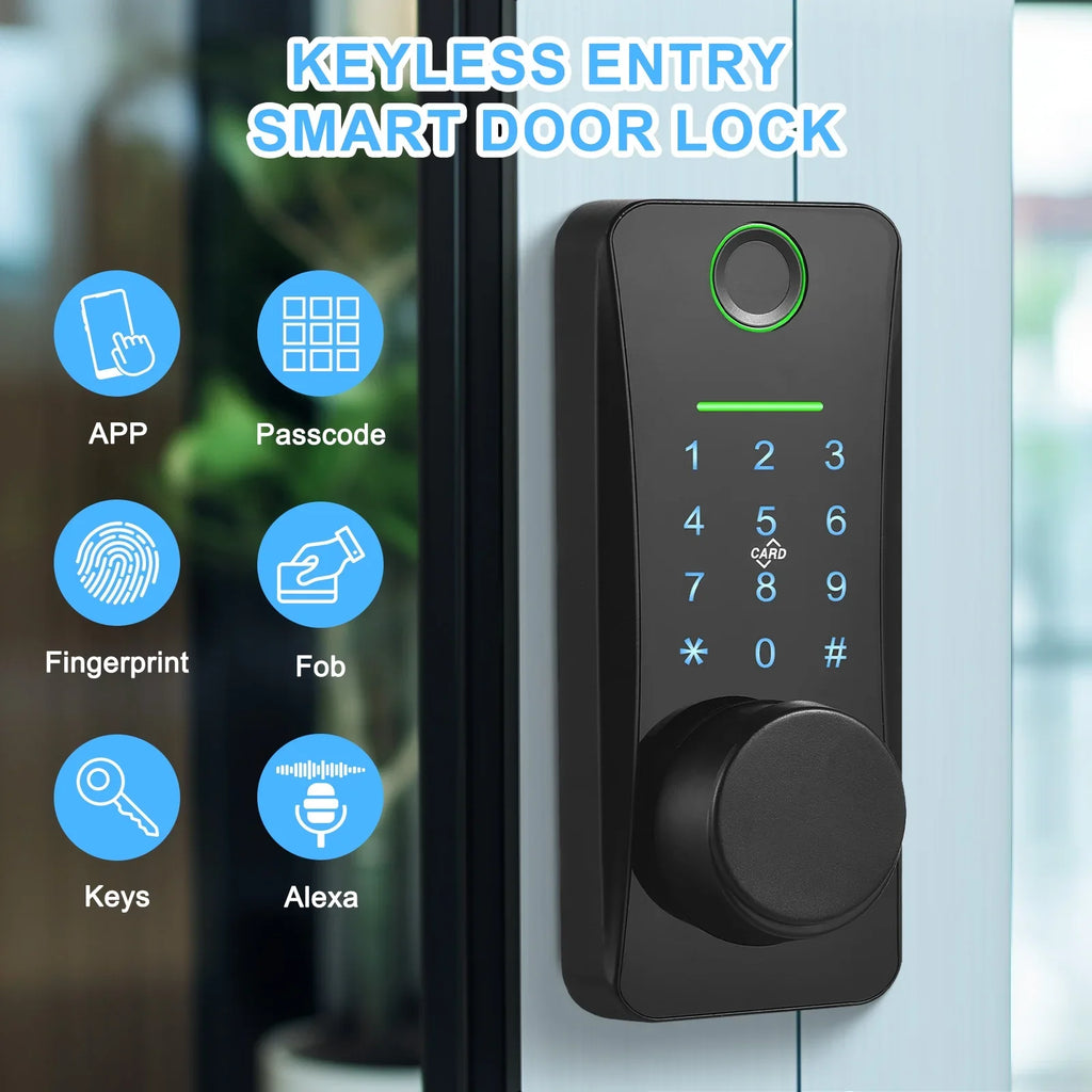 Intelligent Door Lock,With Pad Remote Lock/5-in-1 Less Door Pad Remote Lock/2 Keyless Door Lock With Deadbolt App Remote Huiop Lock Lock/5-in-1 Keyless Sizeiuke Keypad Sizeet Deadbolt