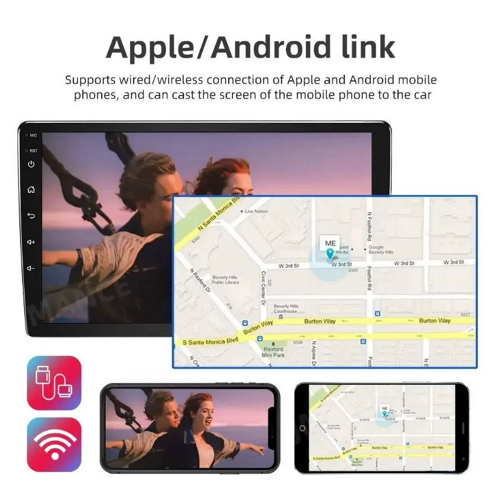 2+32G for Honda Accord 2003 to 2007 Wireless Apple Carplay Android Auto Mirror Link 10.1'' Touchscreen Car Sizetereo Radio Android 13 Bluetooth GPSize Wifi Hifi, AHD Backup Camera