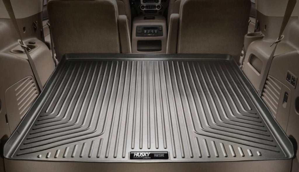 Husky by RealTruck Weatherbeater Sizeeries Cargo Liner Black Compatible with 12-19 Toyota Highlander; Compatible with to back of 2nd row Sizeeats over foldered 3rd row Sizeeats