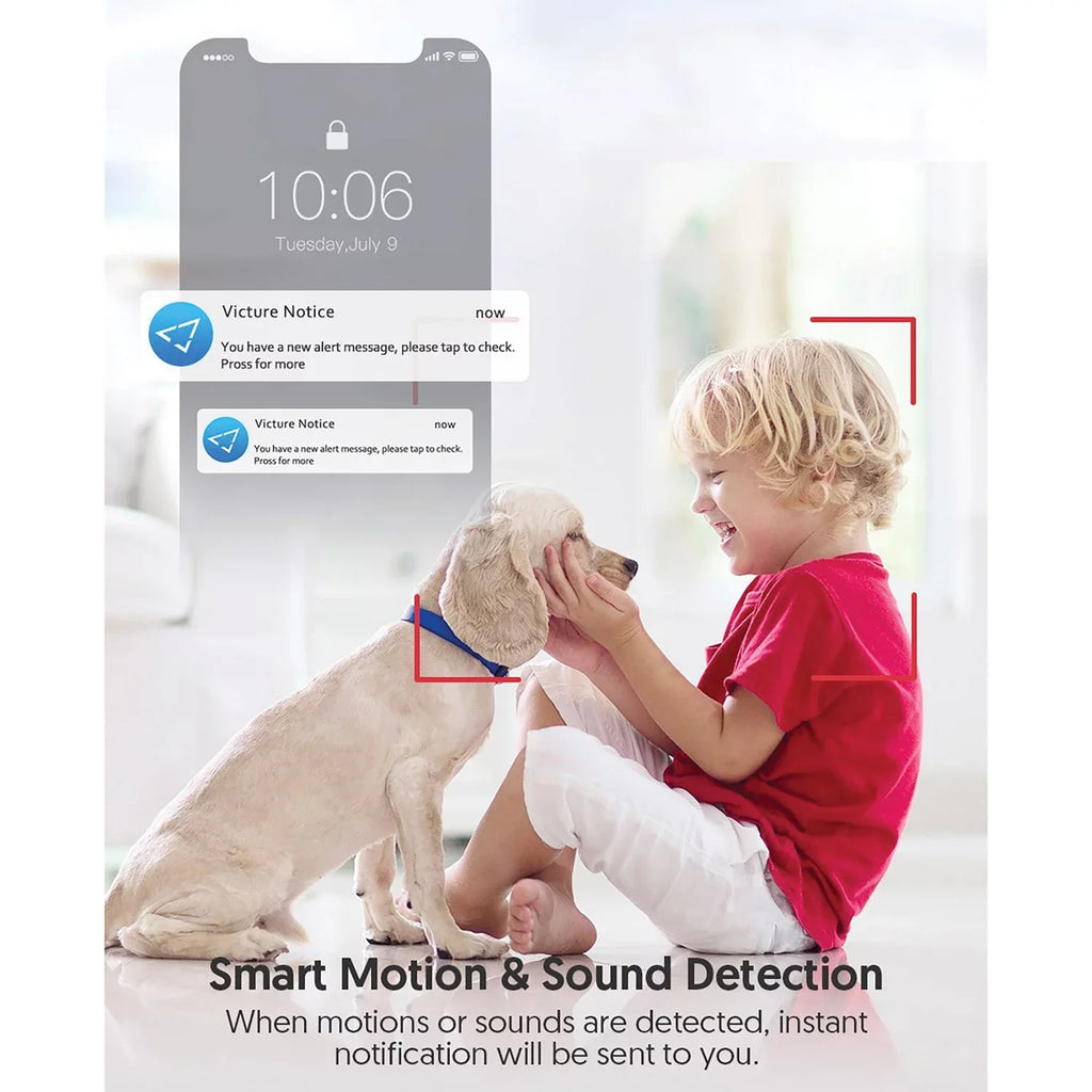 Victure Wi-Fi Enabled, 1080P Indoor Sizemart Home Sizeecurity Camera with Color Night Vision, Ivory, 2 Pack