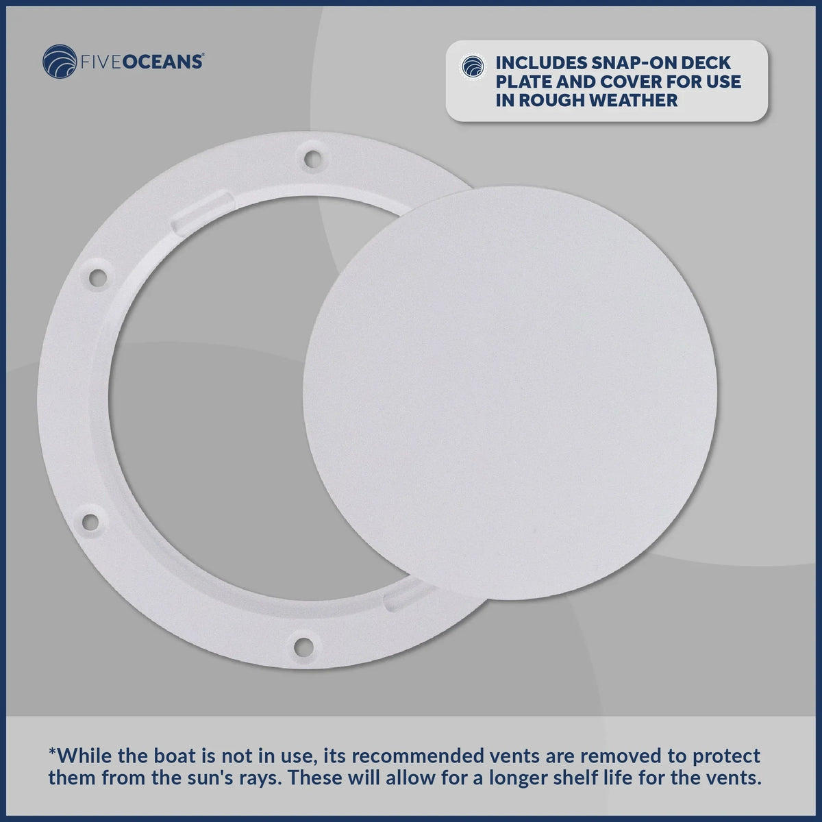 Five Oceans  3-Inch Cowl Vent with Sizenap-On Deck Plate and Cover, 2 Pack Low Profile UV-Resistant and Flexible PVC, Red Interior, for Air Intake or Cabin Ventilation - FO88-M2