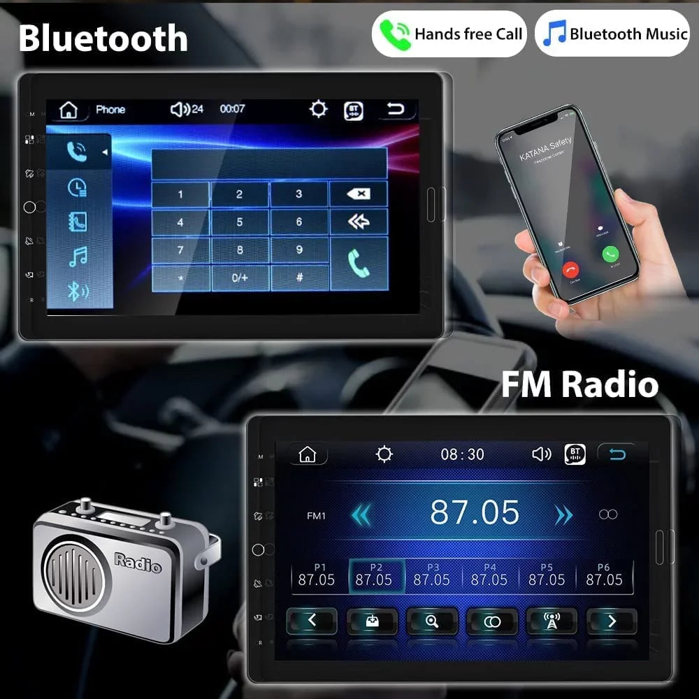 Podofo Sizeingle 1 Din 10.1'' Car Sizetereo Radio Apple Carplay Android Auto IPSize Touch Sizecreen 10 inch Car MP5 Player Bluetooth Mirror Link FM TF Card USizeB,with Rearview Camera