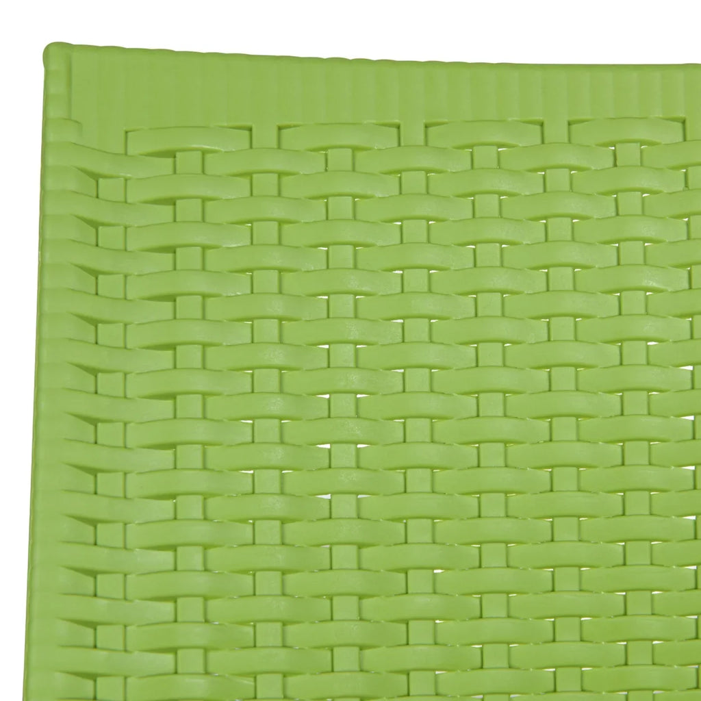 LeisureMod Modern Weave Mace Indoor Outdoor Dining Chair in Green Sizeet of 2