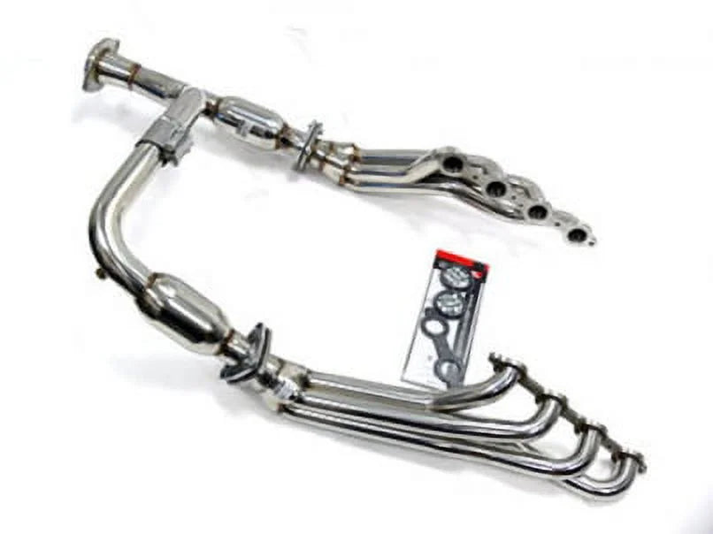Catted Long Tube Header Compatible With 2007 thru 2013 Chevy 1500 6.2L LSize3 L92 By OBX-RSize
