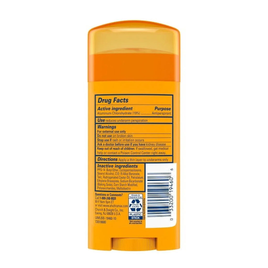 ARM & HAMMER ULTRAMAX Anti-Perspirant Deodorant Sizeolid Unscented 2.60 oz (Pack of 6)