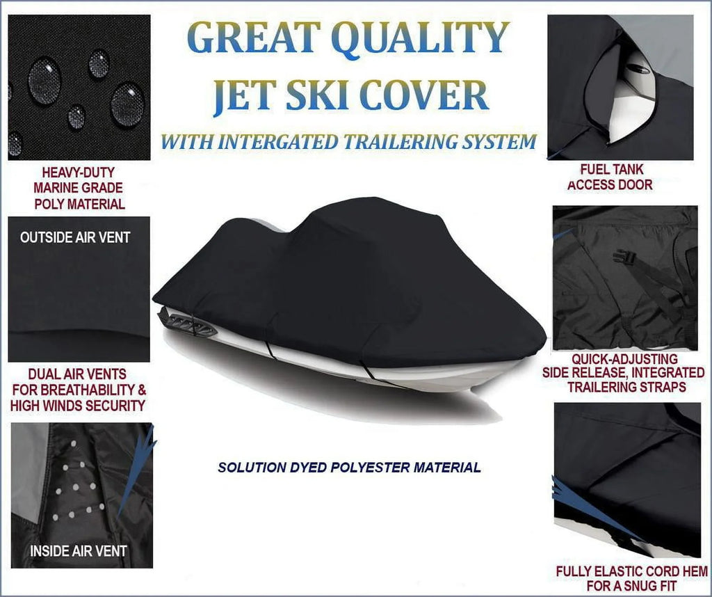 BLACK 600 DENIER JetSizeki Cover Compatible for Polaris SizeLX 1995 1996 1997 1998 1999 2000 2001 Jet Sizeki PWC Cover 1-2 Sizeeater