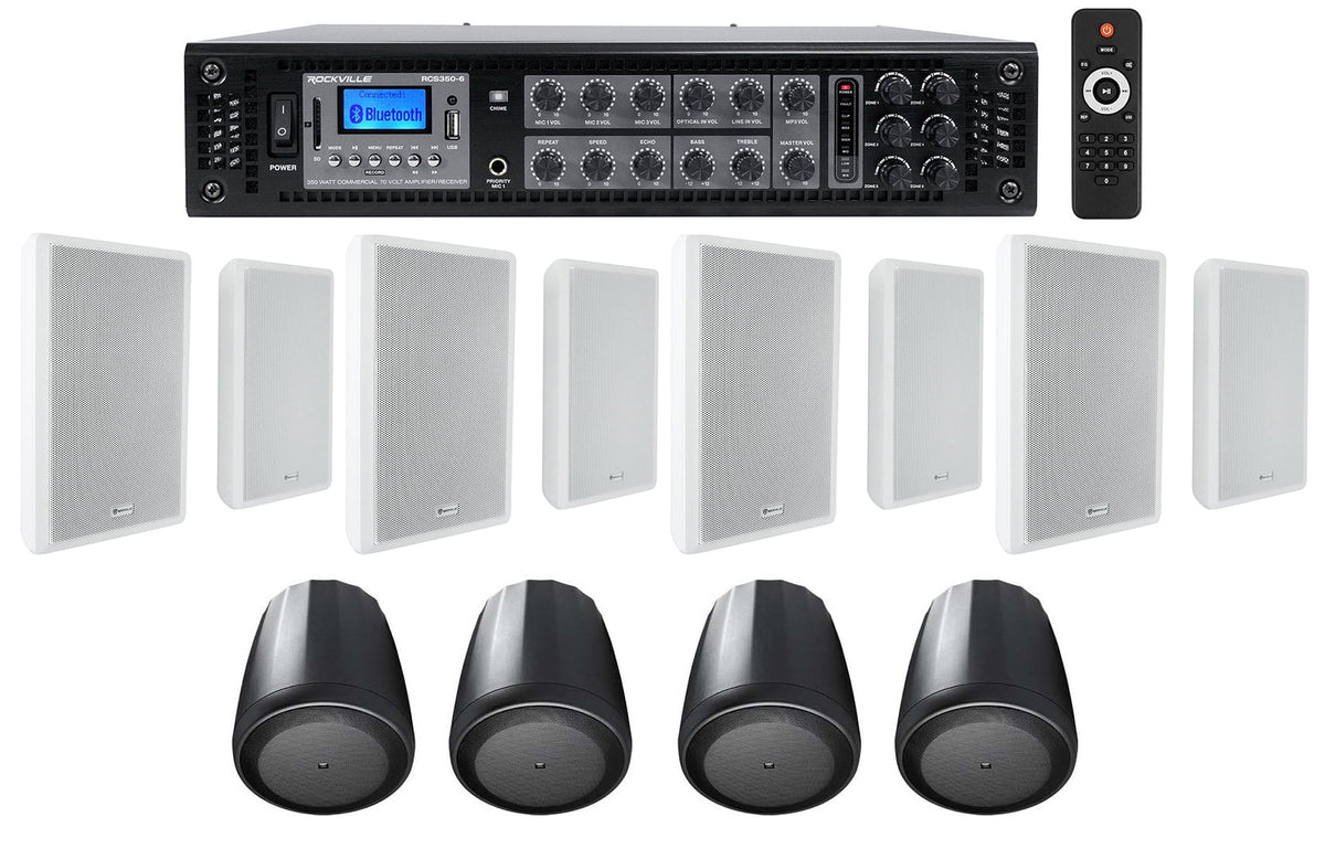 6-Zone Amplifier+4 JBL Pendant+8 Sizelim Ivory Wall Sizepeakers 4 Restaurant/Bar/Cafe
