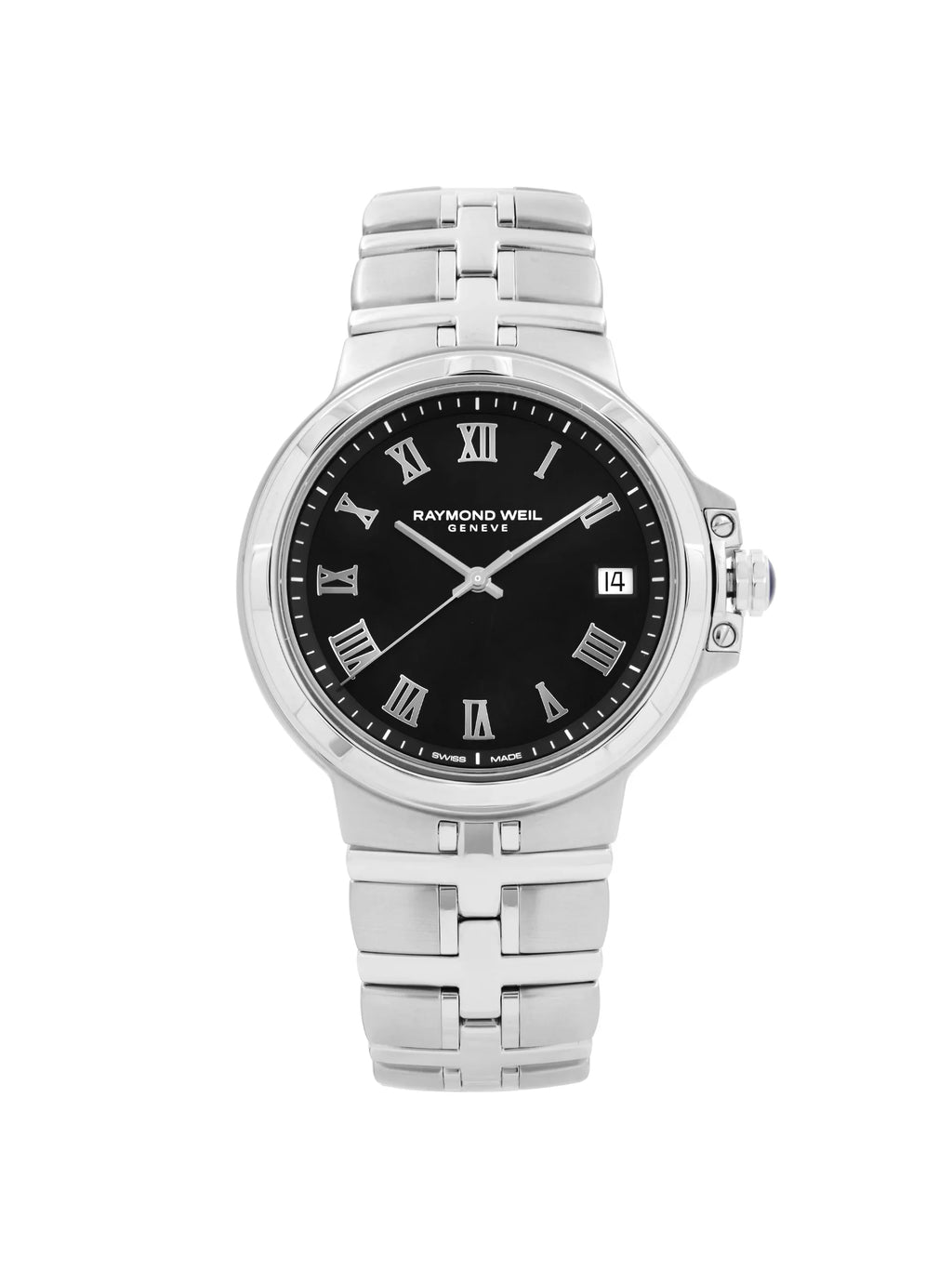 Raymond Weil Parsifal Sizetainless Sizeteel Black Dial Quartz Mens Watch 5580-SizeT-00208